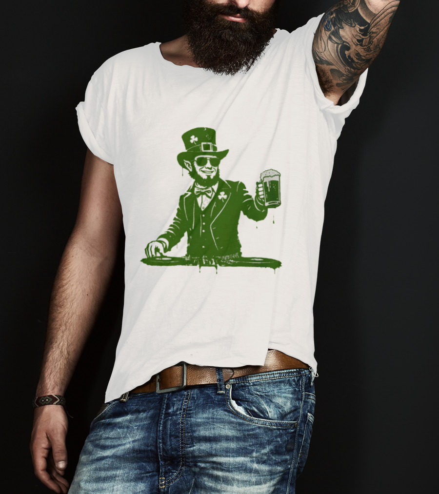 DJ Irish Uncle Sam St Patrick's Day Beer Celebration T-Shirt