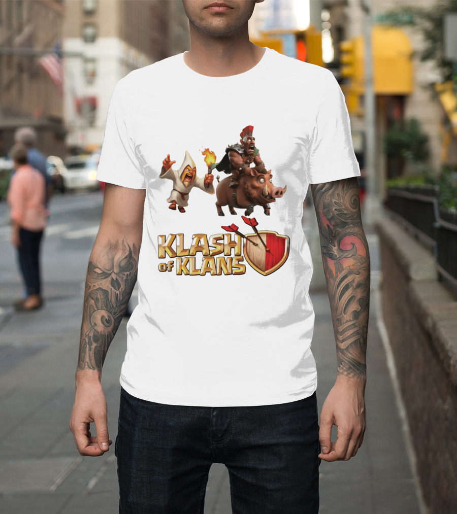 Klash Of Klans Characters With Wizard And Hog Rider T-Shirt