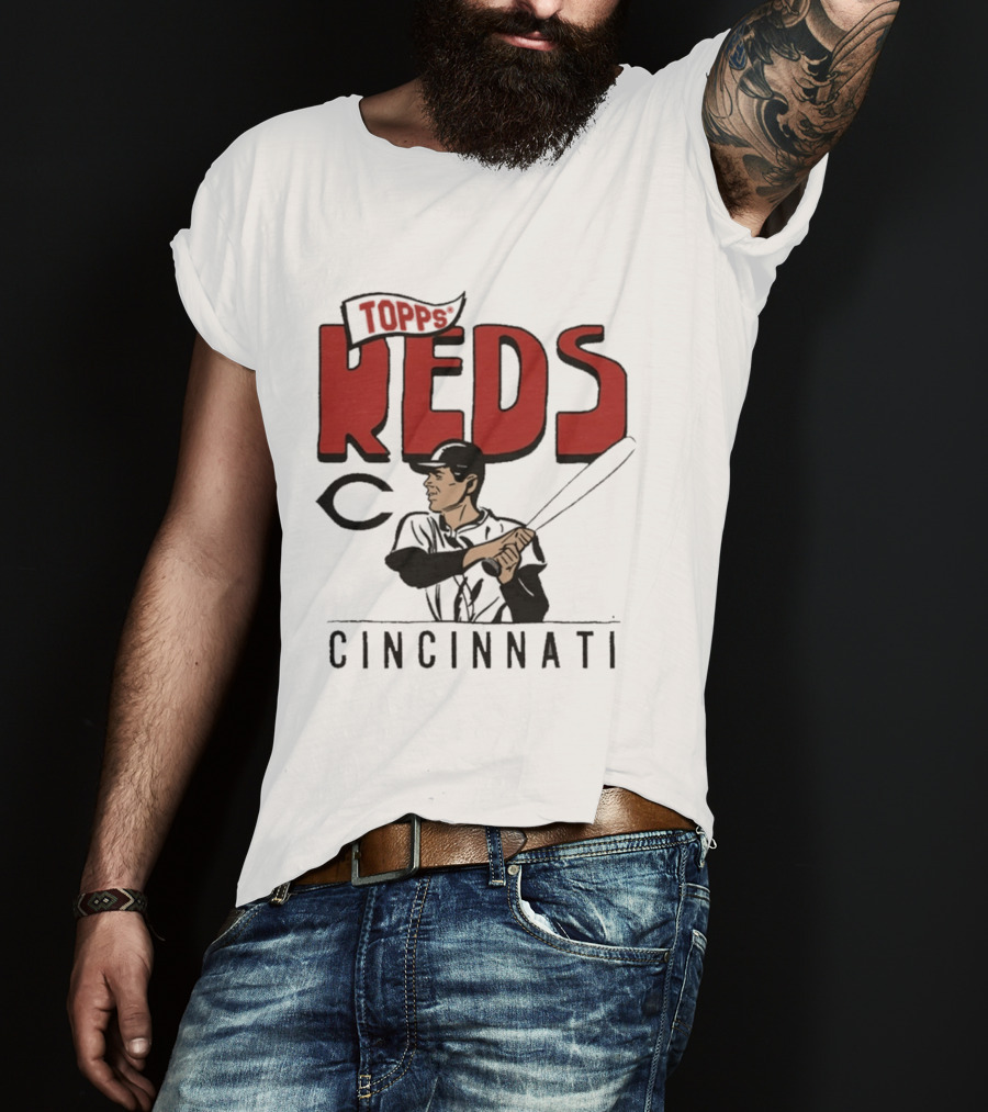 MLB Topps Cincinnati Reds Cartoon Player T-Shirt