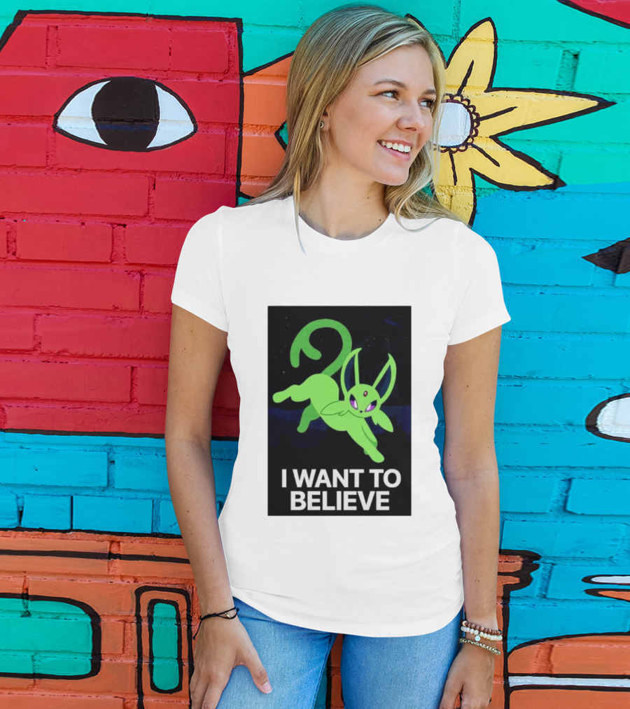 Shiny Espeon I Want To Believe Paranormal T-Shirt