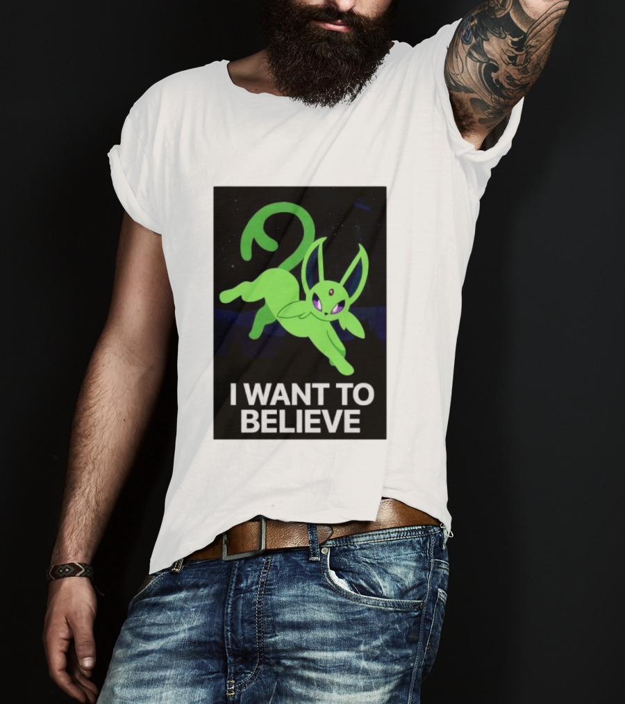 Shiny Espeon I Want To Believe Paranormal T-Shirt