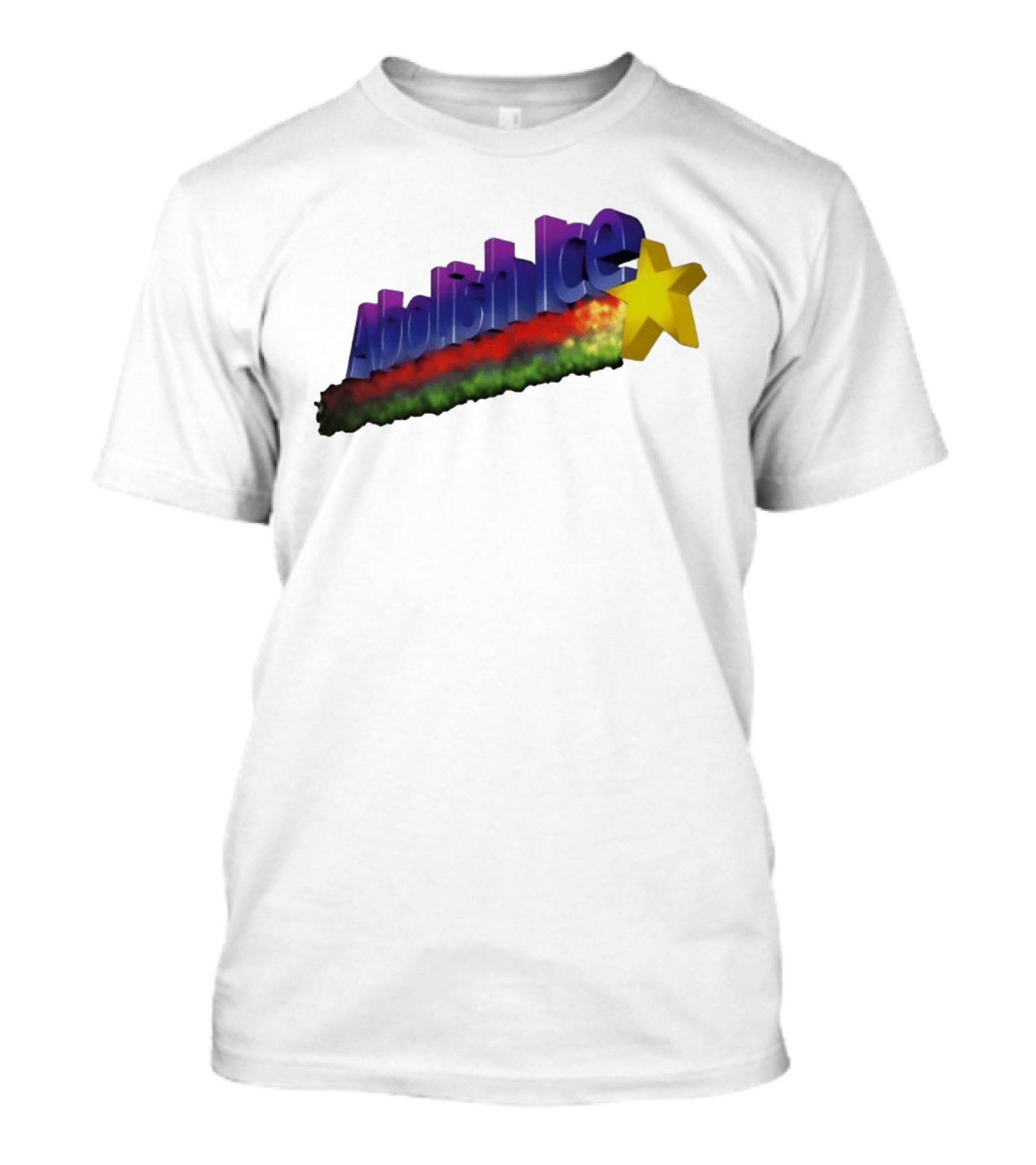 Abolish ICE Star Bold Text With Colorful Gradient And 3D Effect T-Shirt