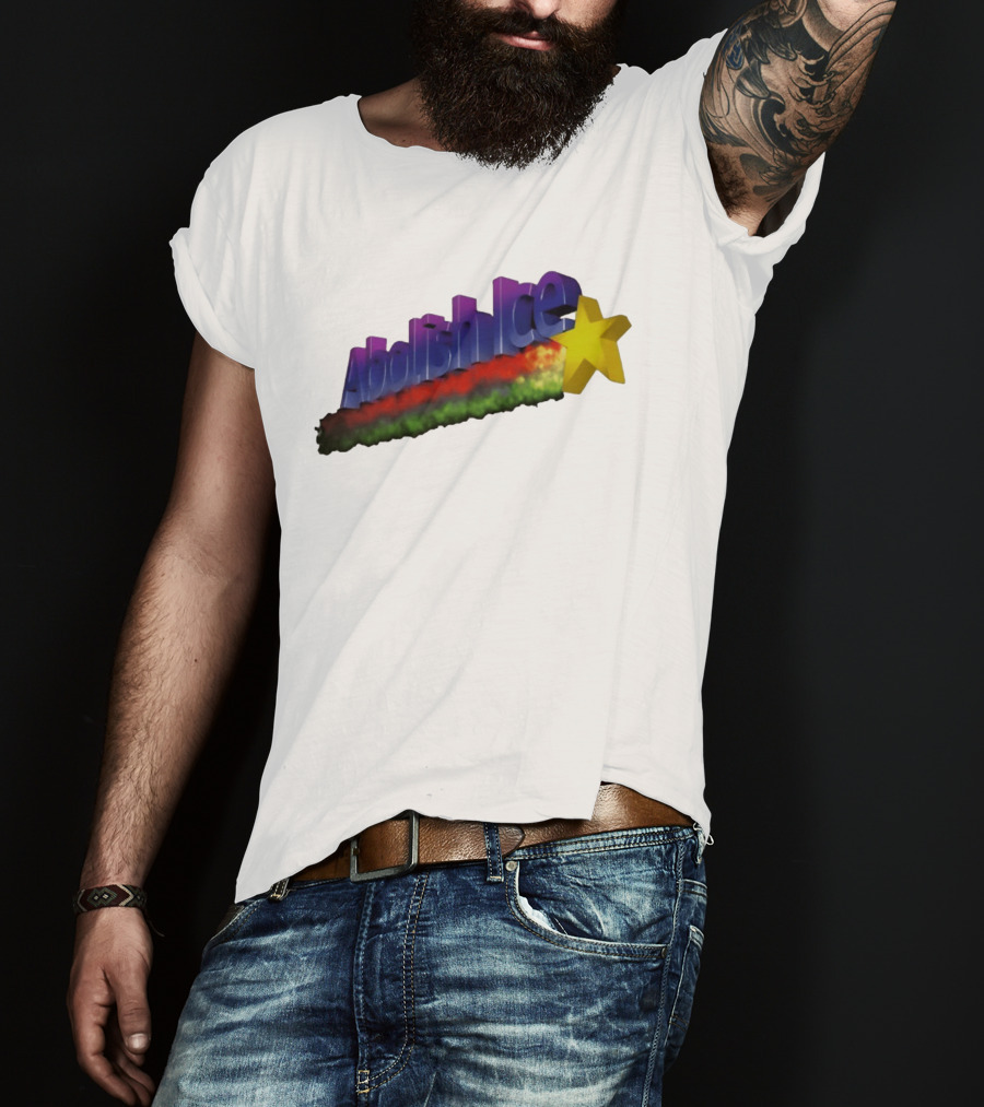 Abolish ICE Star Bold Text With Colorful Gradient And 3D Effect T-Shirt