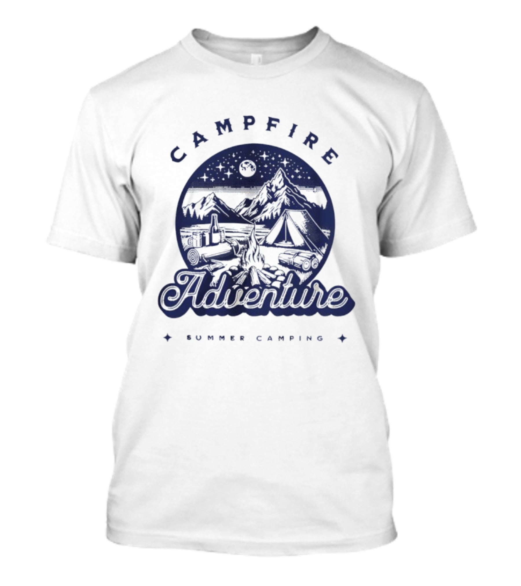 Campfire Adventure Mountains Summer Camping Experience T-Shirt