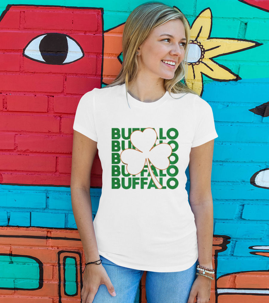 Lucky Buffalo Bills St. Patrick's Day Clover T-Shirt