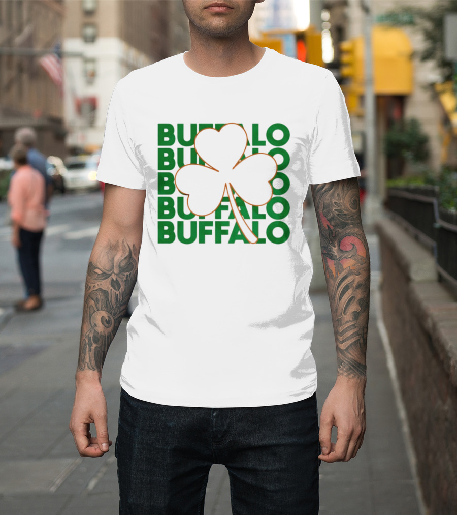 Lucky Buffalo Bills St. Patrick's Day Clover T-Shirt