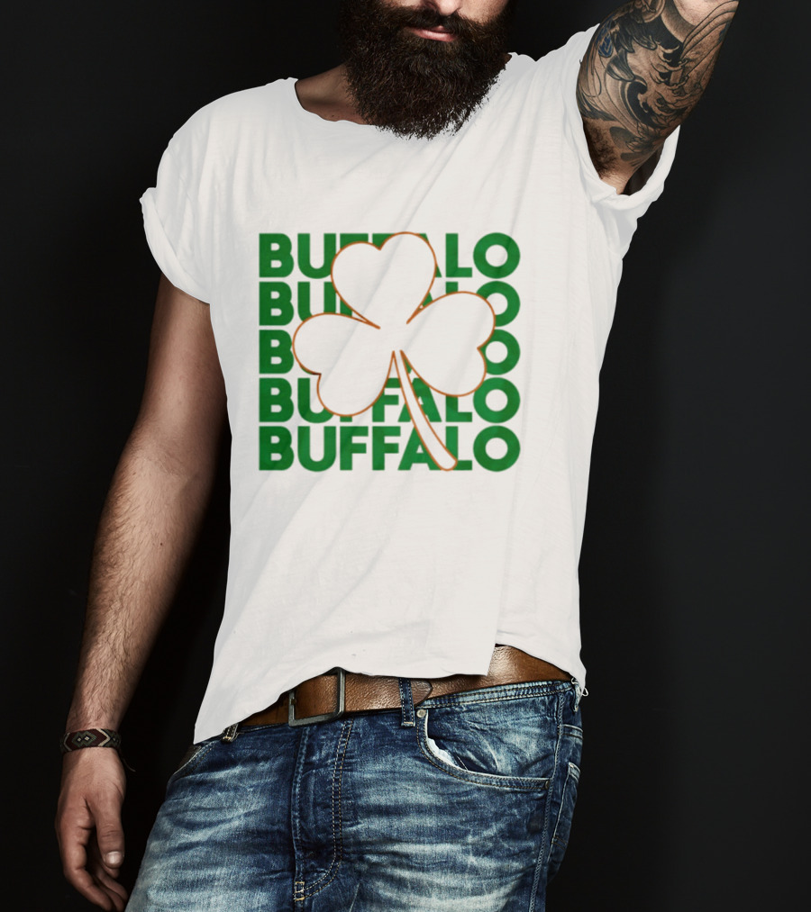 Lucky Buffalo Bills St. Patrick's Day Clover T-Shirt