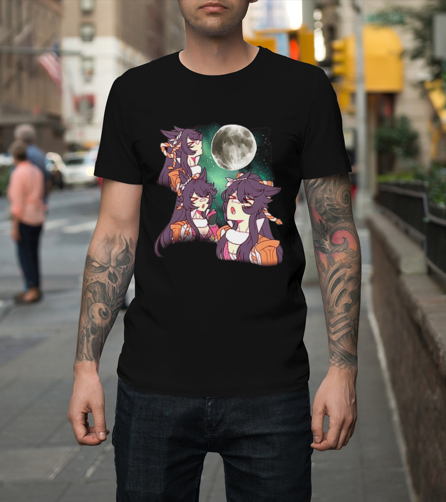 Agnes Tachyon Anime Character Three Wolf Moon Meme T-Shirt