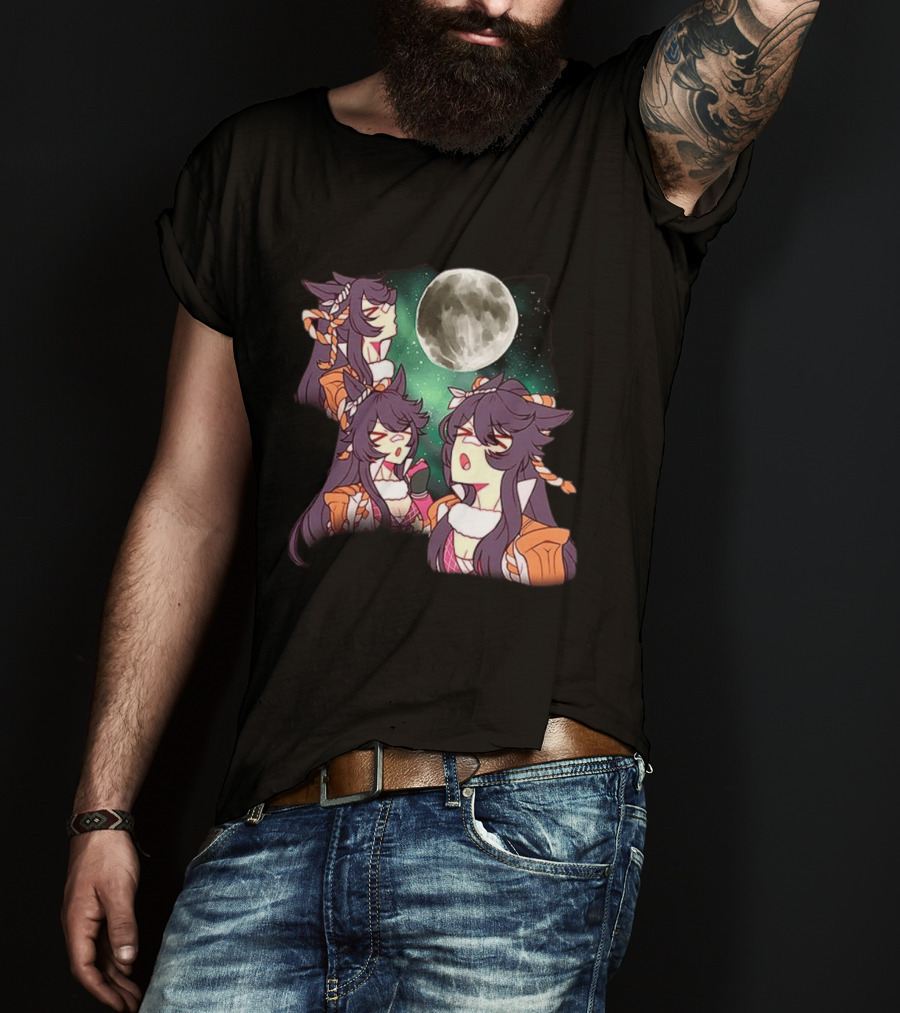 Agnes Tachyon Anime Character Three Wolf Moon Meme T-Shirt