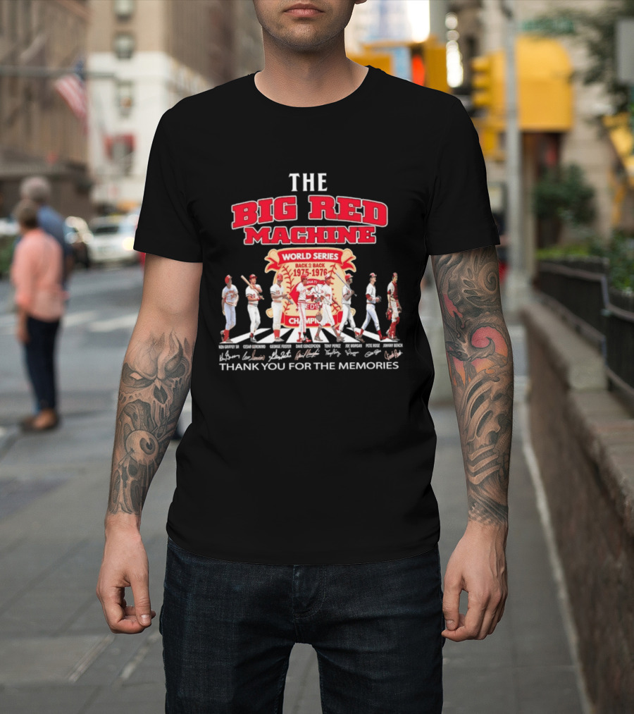 The Big Red Machine Cincinnati Reds World Series Champions Back 2 Back 1975 1976 Thank You For The Memories T-Shirt