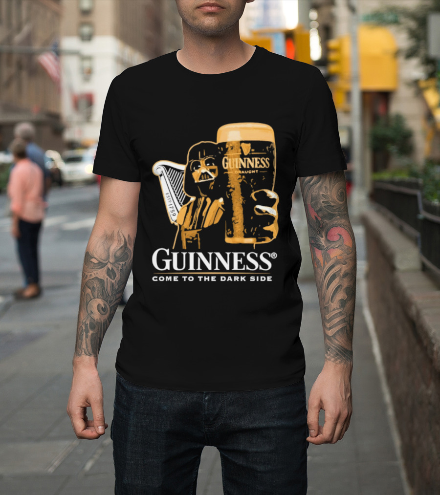 Guinness Darth Vader Come To The Dark Side Star Wars Beer Glass T-Shirt