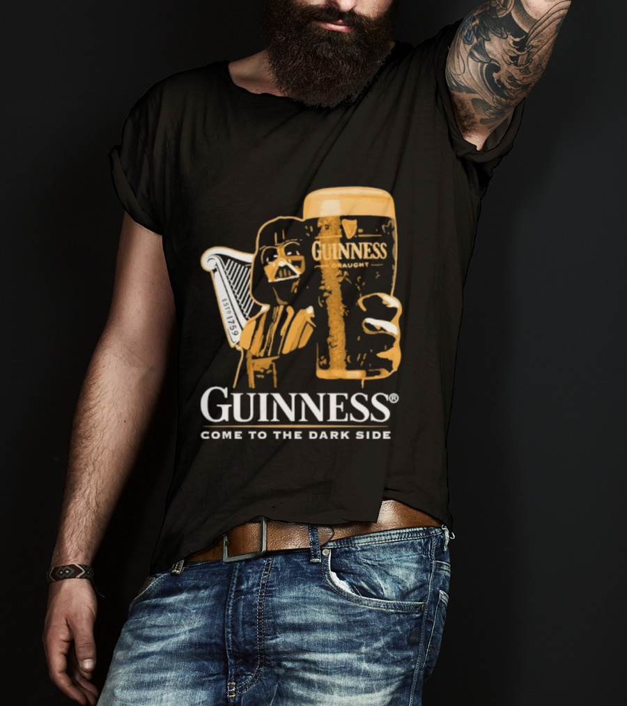 Guinness Darth Vader Come To The Dark Side Star Wars Beer Glass T-Shirt