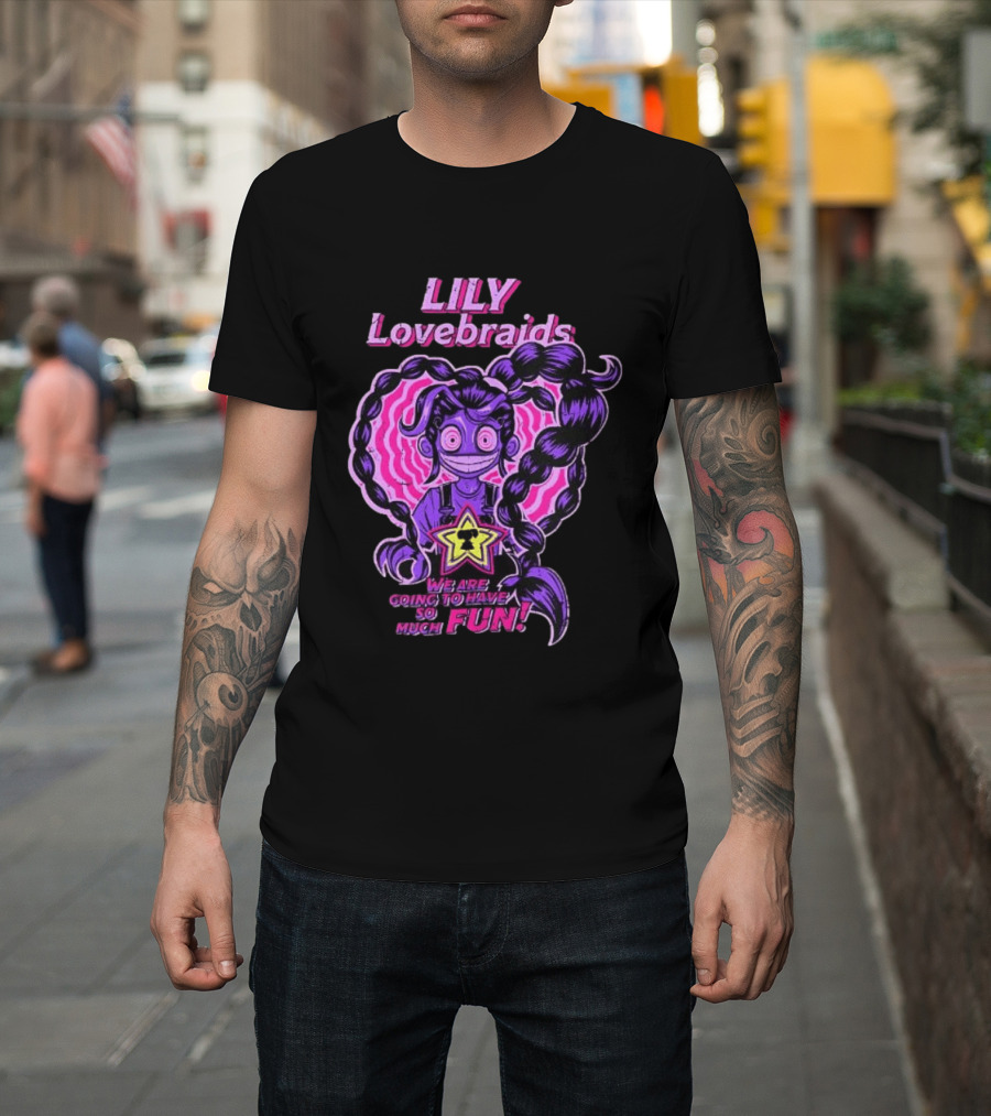 Lily Lovebraids We Are Going To Have So Much Fun Star Pink Braids T-Shirt