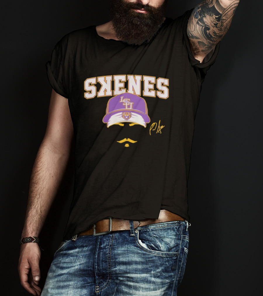 Paul Skenes LSU Tigers Baseball Skenes Stache Pro T-Shirt