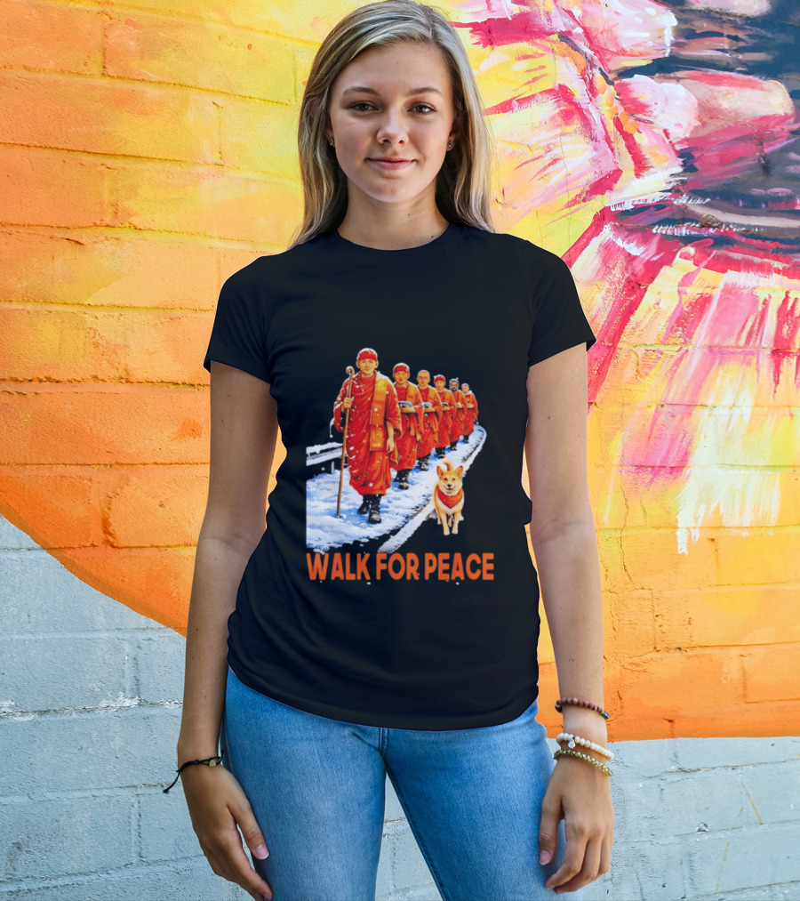 Walk For Peace 2026 Monks And Aloka Dog T-Shirt