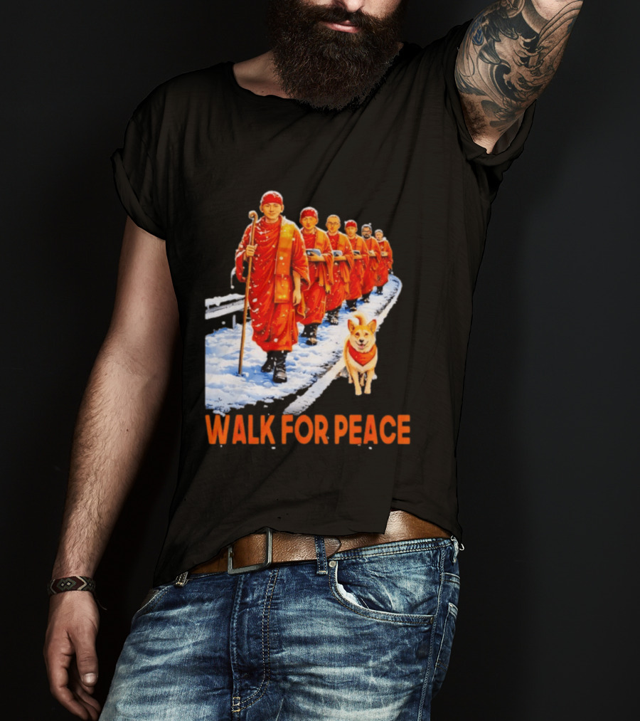 Walk For Peace 2026 Monks And Aloka Dog T-Shirt