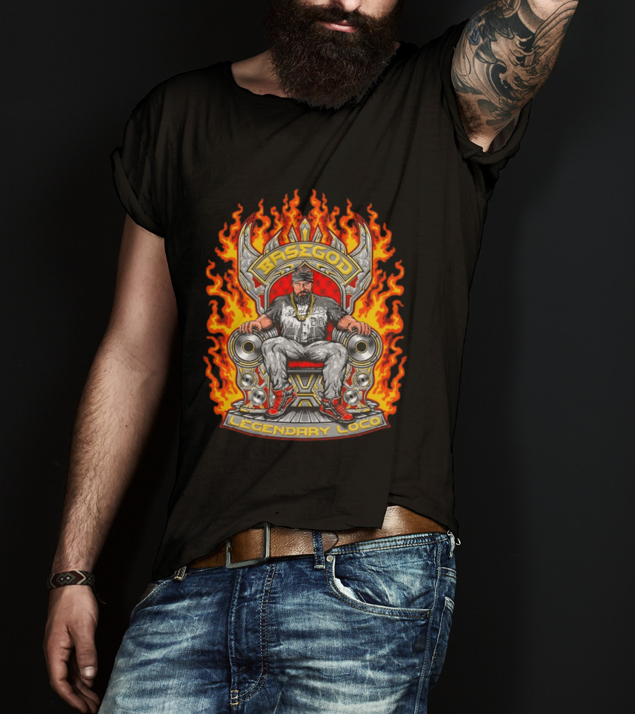 Basegod Legendary Loco Throne Flames Urban Fashion T-Shirt