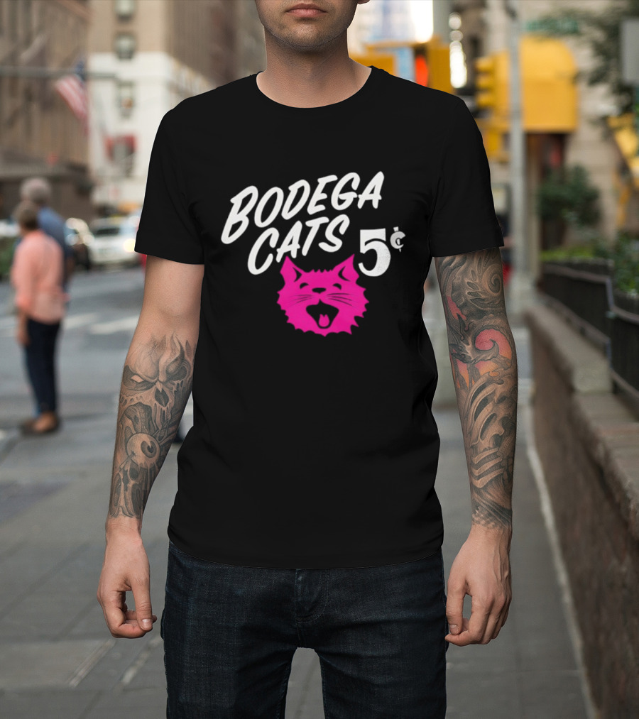 Bodega Cats 5 Cent Pink Cat T-Shirt