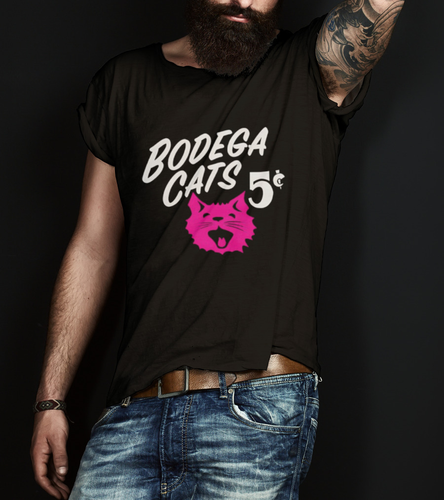 Bodega Cats 5 Cent Pink Cat T-Shirt