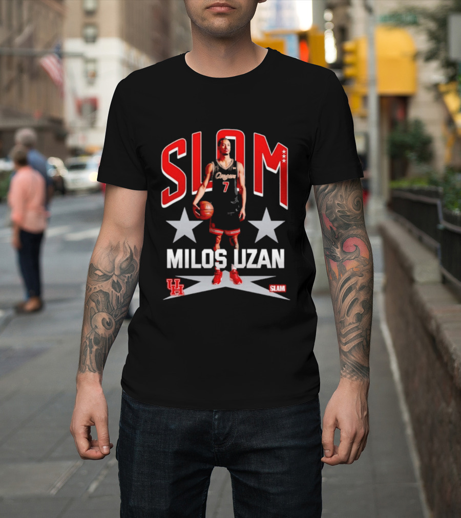 Slam Milos Uzan Remix Houston Cougars Basketball UH Stars T-Shirt