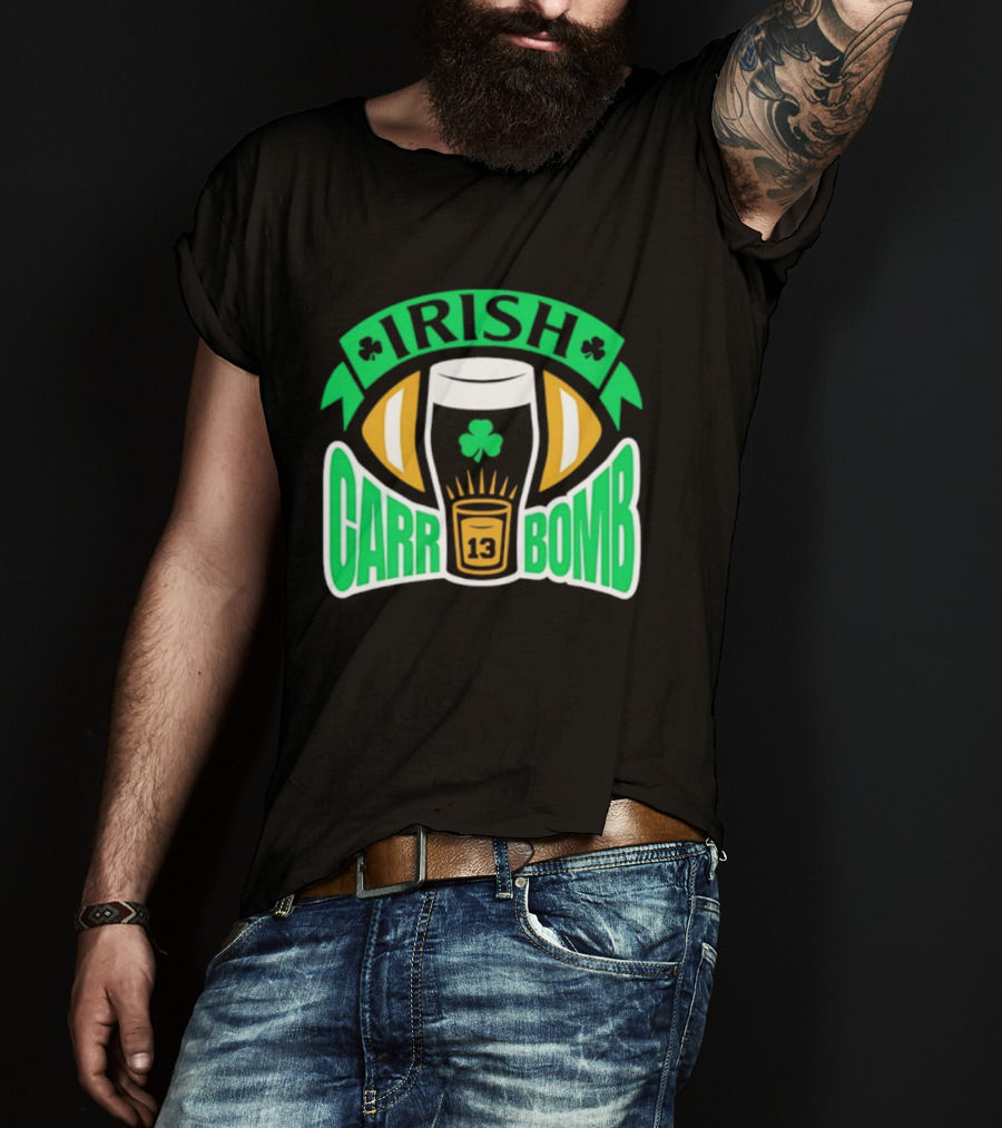 Irish Carr Bomb Football Beer Pint 13 Shamrock Luck T-Shirt
