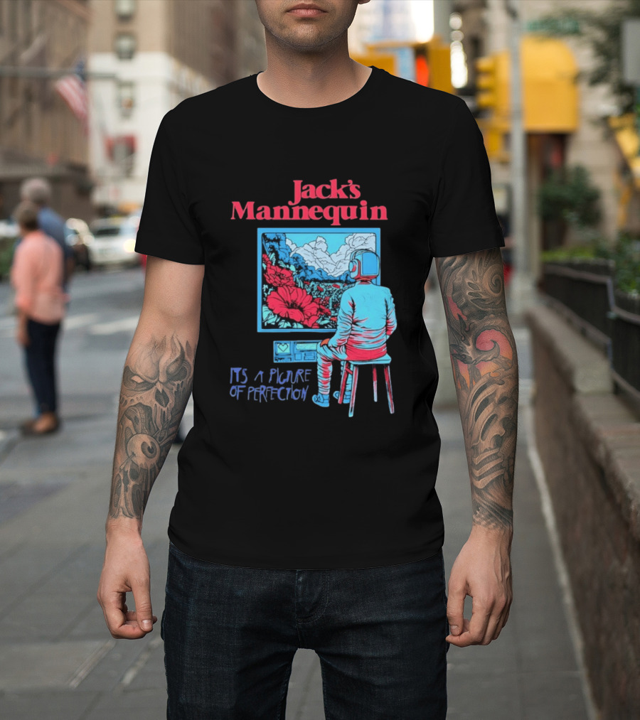 Jack's Mannequin It's A Picture Of Perfection Vibrant Robot Art Scene T-Shirt