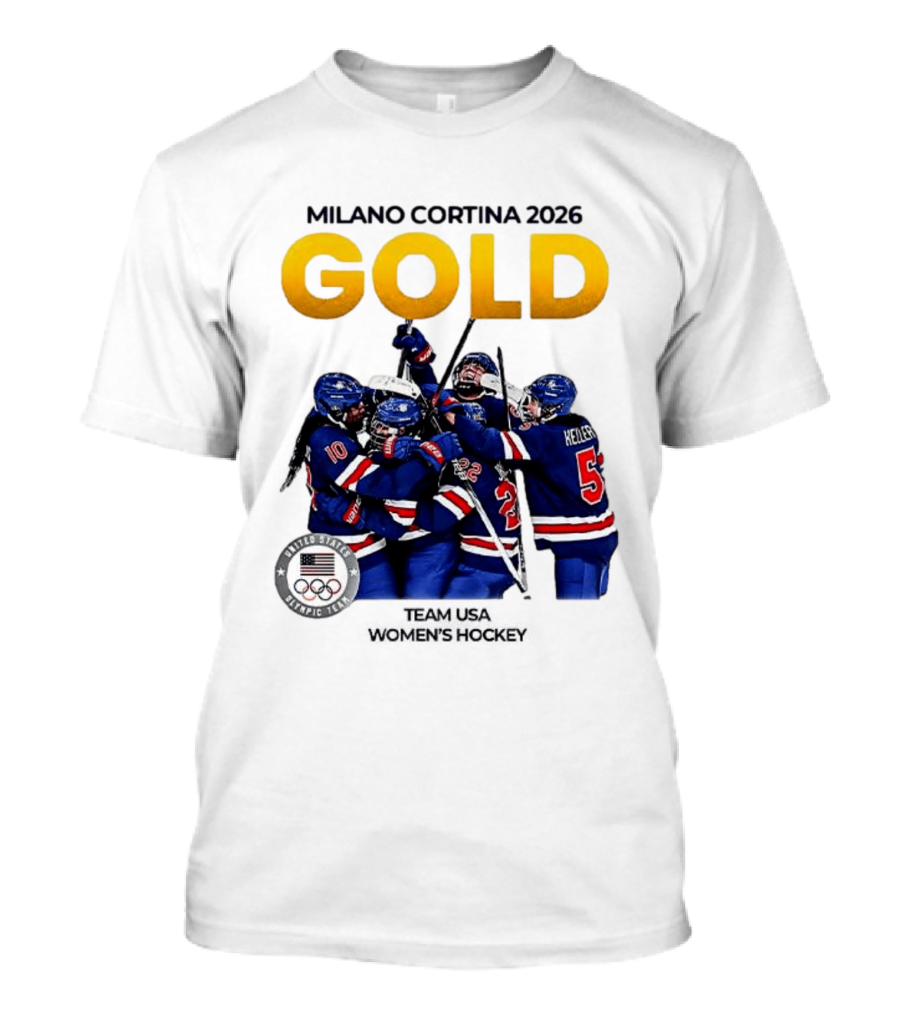 Milano Cortina 2026 Gold Team USA Women's Hockey T-Shirt