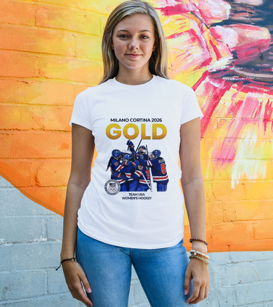 Milano Cortina 2026 Gold Team USA Women's Hockey T-Shirt