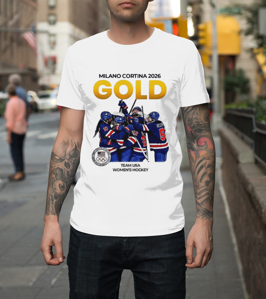 Milano Cortina 2026 Gold Team USA Women's Hockey T-Shirt