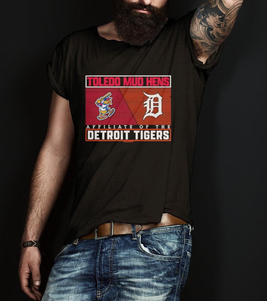 Toledo Mud Hens Detroit Tigers Affiliate Baseball Team Logo Retro Cartoon Bird T-Shirt