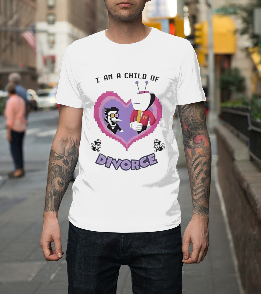 I Am A Child Of Divorce Heart Pixel Art TV Characters T-Shirt