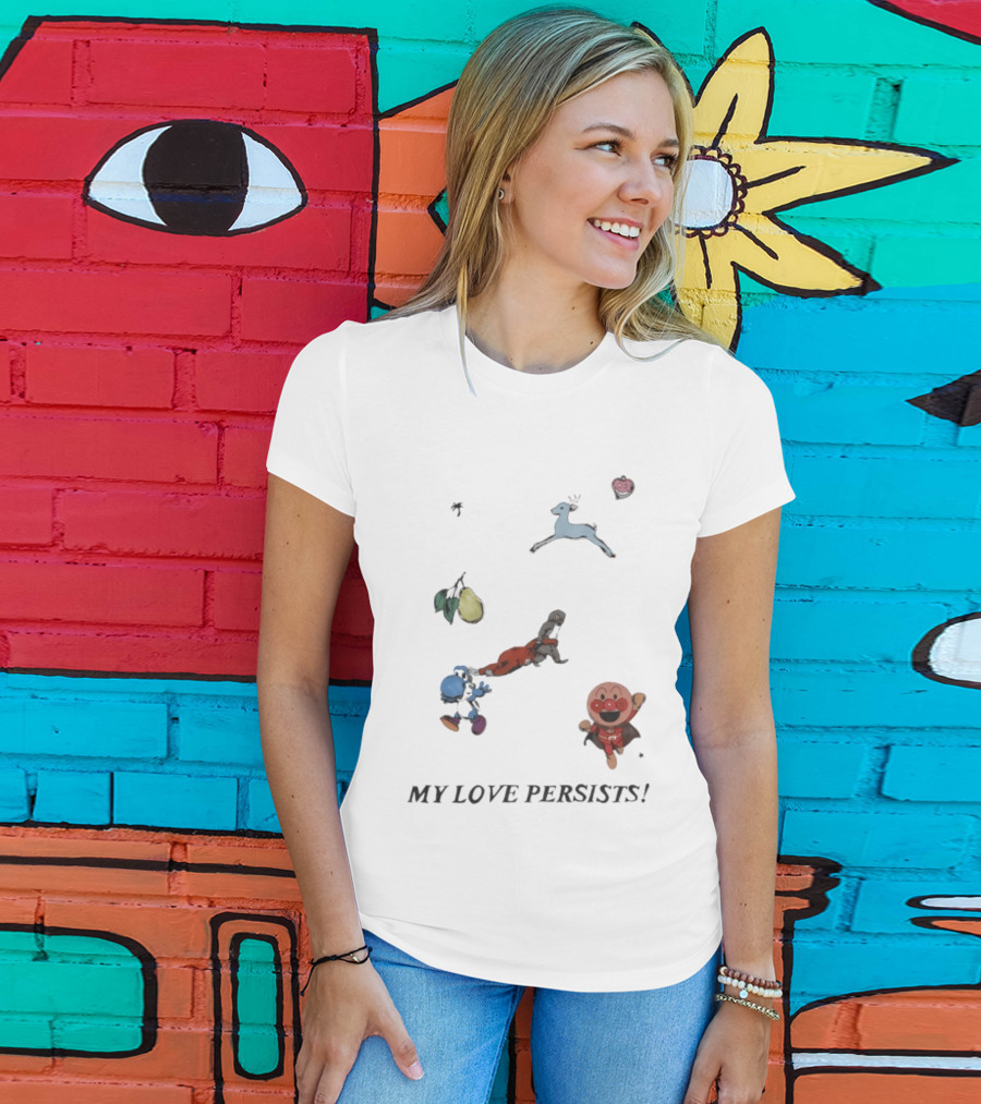 Monkey Punch Anpanman Yoshi My Love Persists Deer Fruit T-Shirt