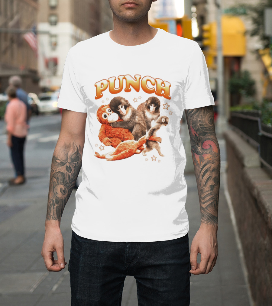 Punch Monkey Trio Surrounded By Stars T-Shirt