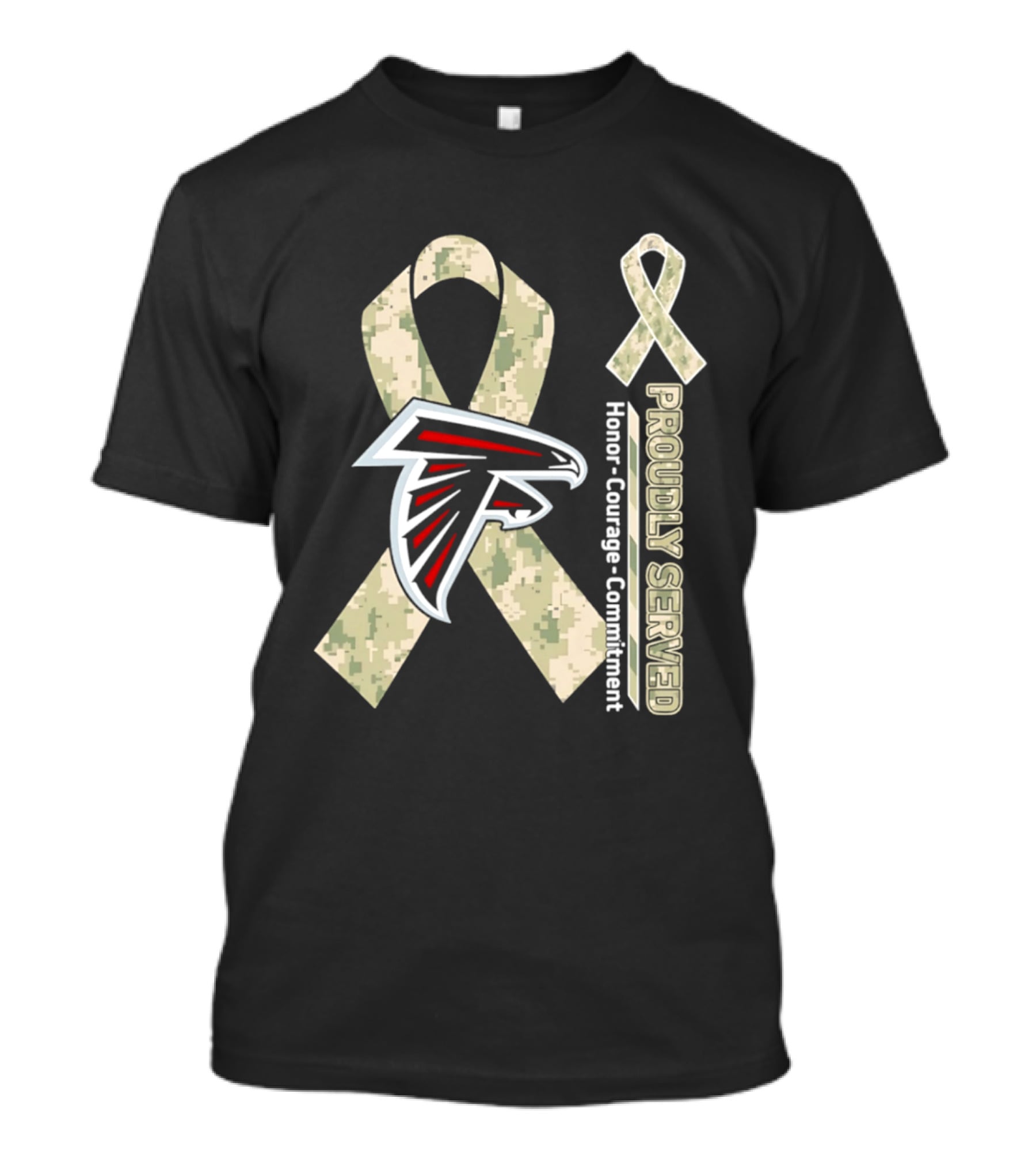Atlanta Falcons Camo Ribbon Honor Courage Commitment T-Shirt