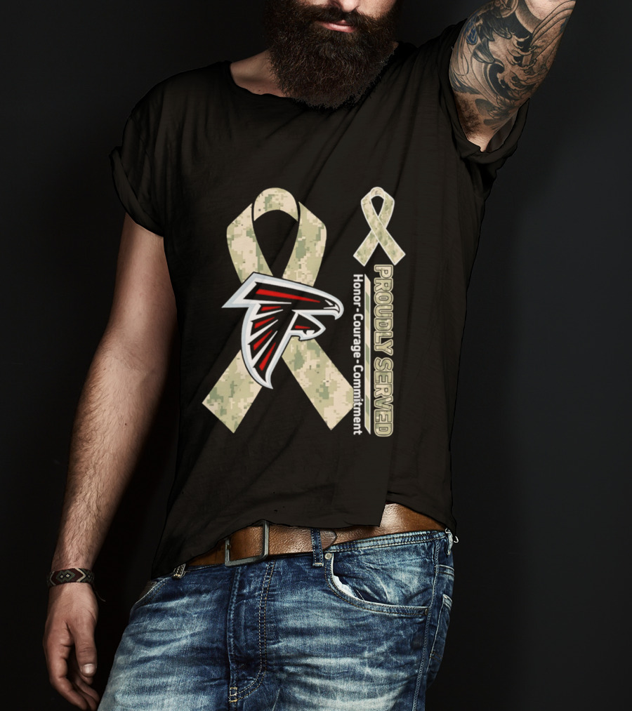 Atlanta Falcons Camo Ribbon Honor Courage Commitment T-Shirt