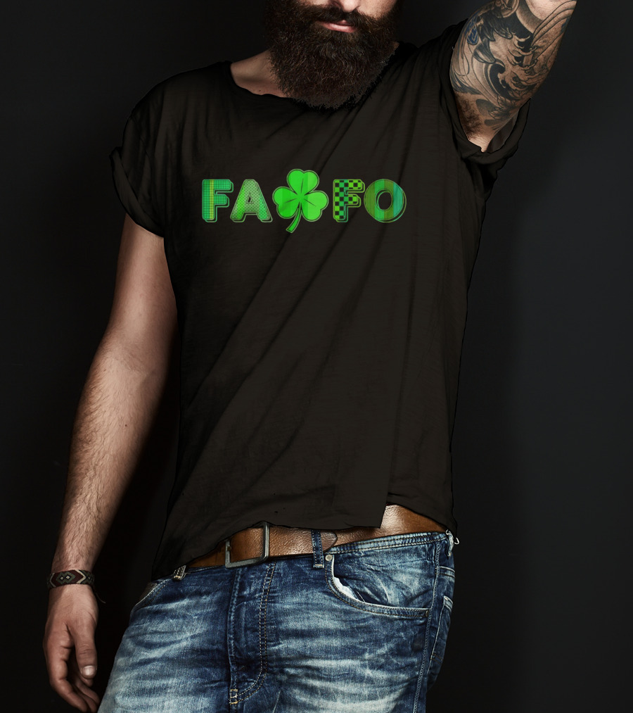 FAFO Clover St Paddy St Patrick's Day Checkered Green T-Shirt