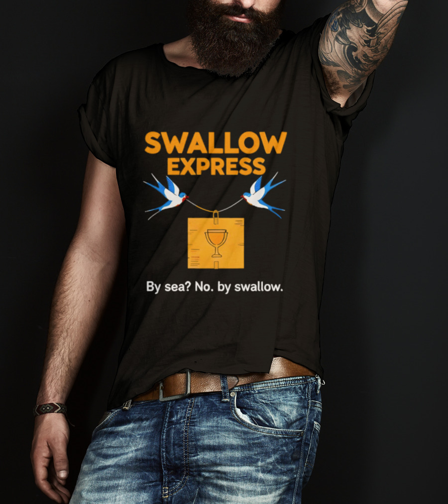 Swallow Express By Sea No By Swallow Classic Birds Carrying Orange Box T-Shirt