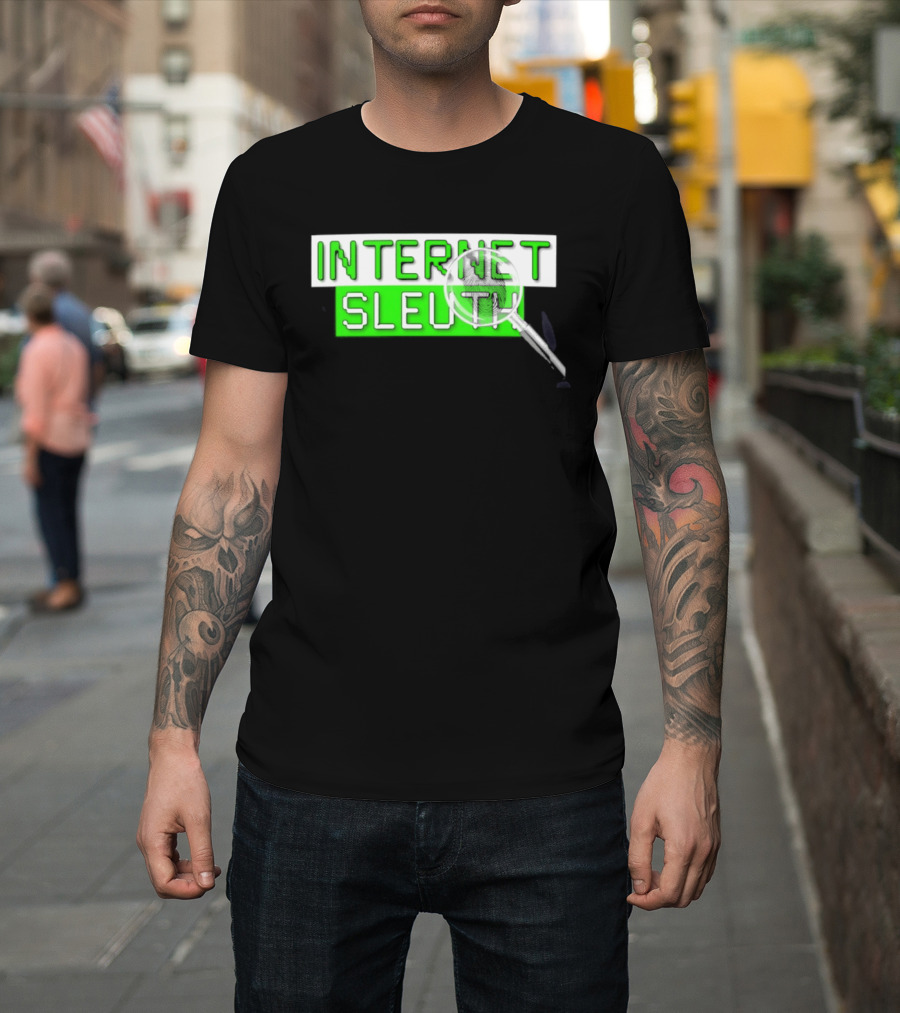 Internet Sleuth Magnifying Glass Green T-Shirt