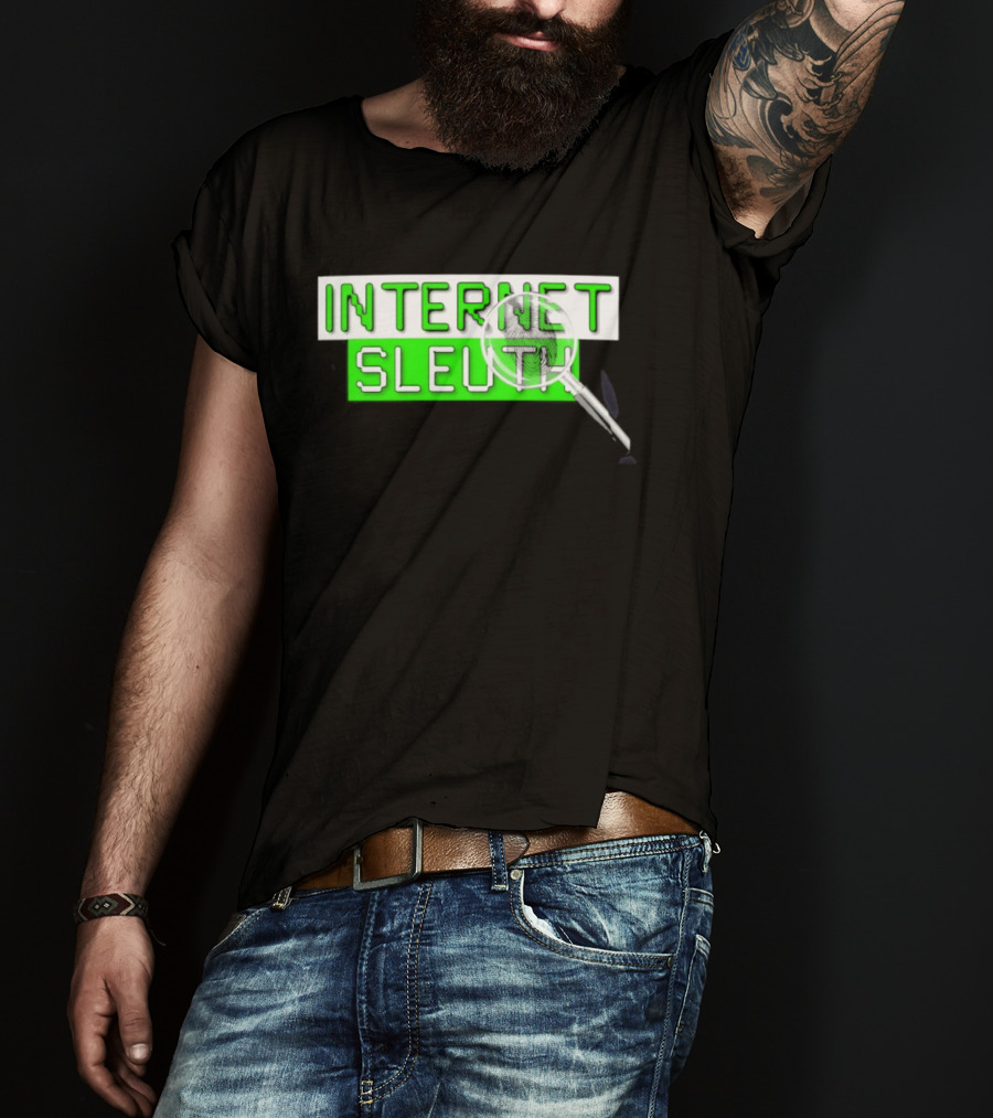 Internet Sleuth Magnifying Glass Green T-Shirt