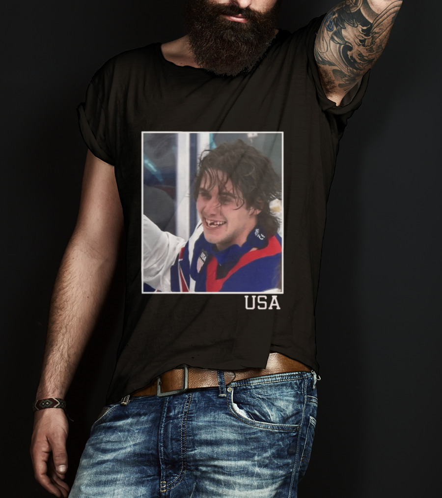 Jack Hughes USA Hockey Toothless Smile T-Shirt