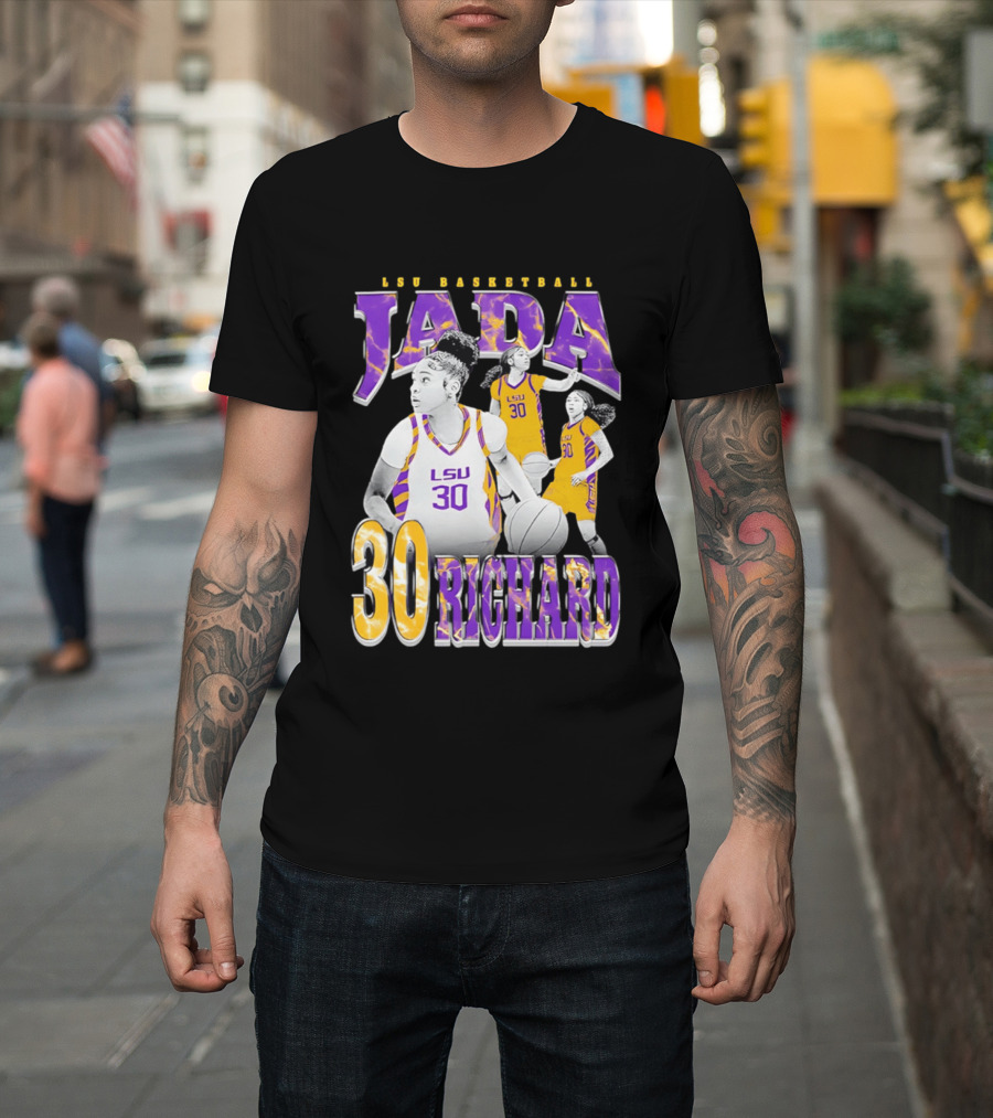 LSU Basketball Jada Richard 30 LSU Tigers Retro 90s T-Shirt