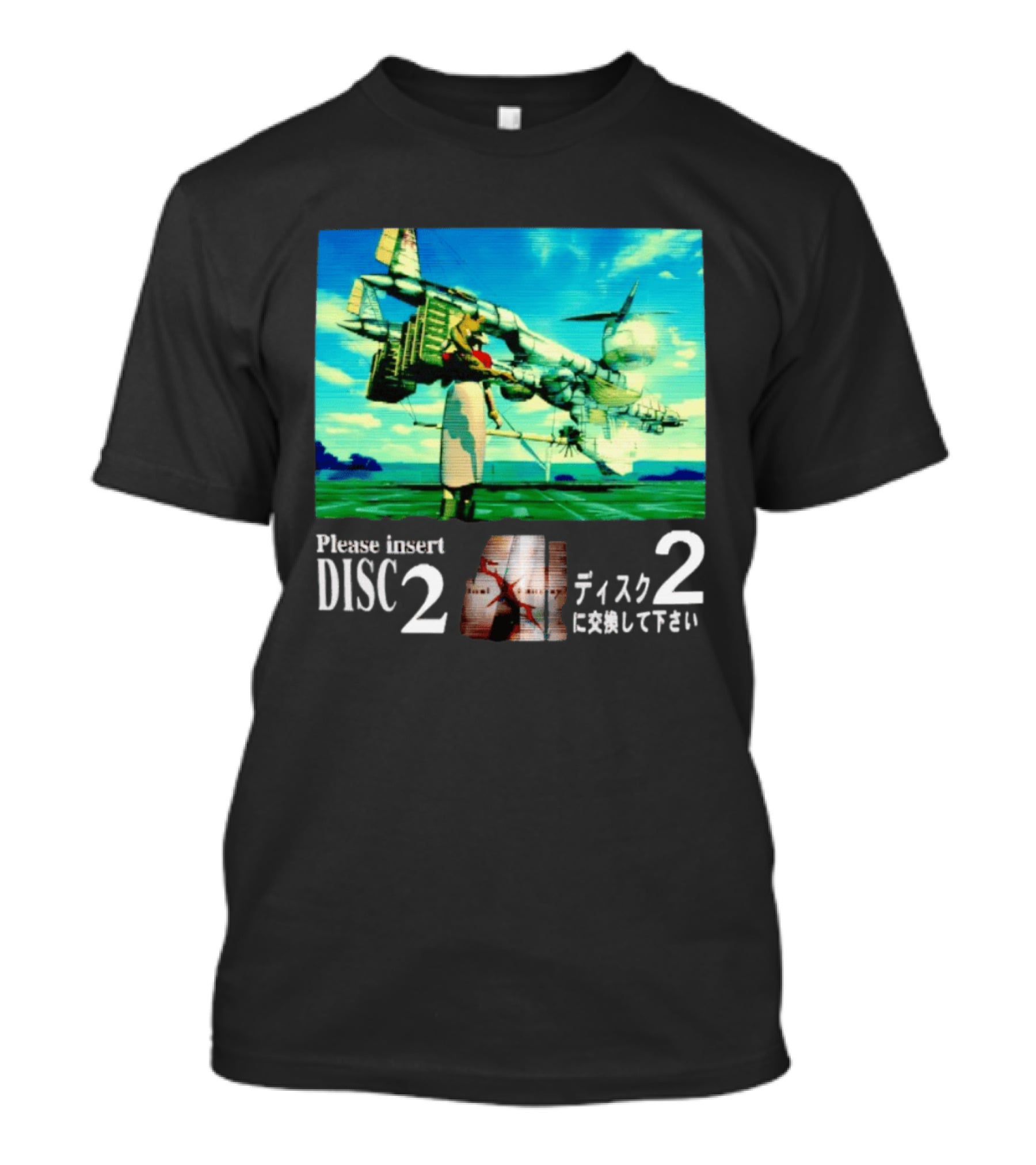 Please Insert Disc 2 Retro Anime Video Game Aesthetic T-Shirt