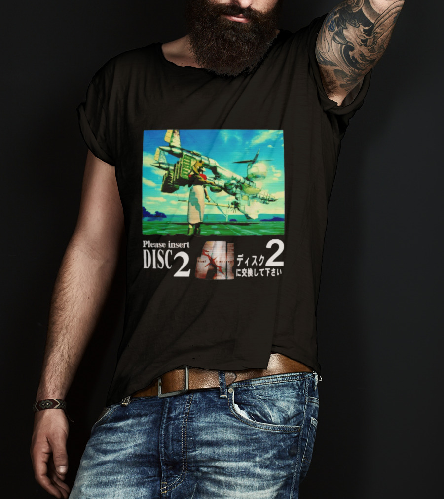 Please Insert Disc 2 Retro Anime Video Game Aesthetic T-Shirt