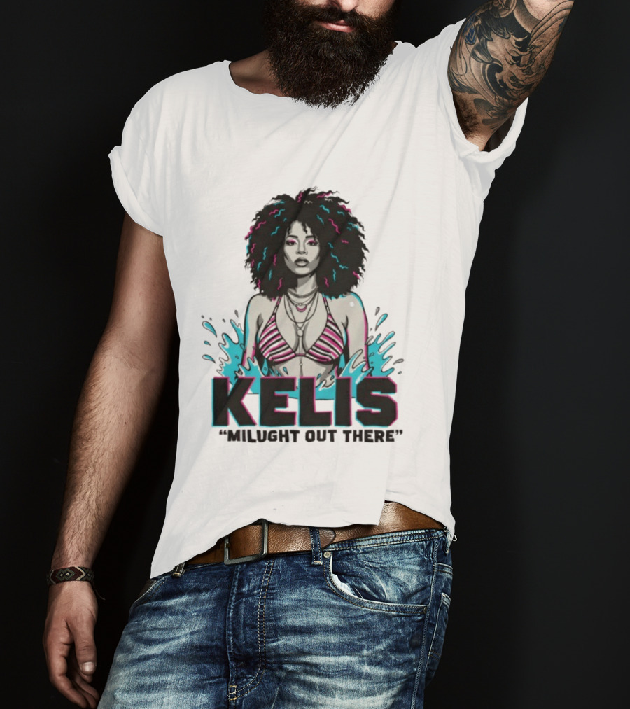 Kelis Milught Out There Striped Bikini T-Shirt
