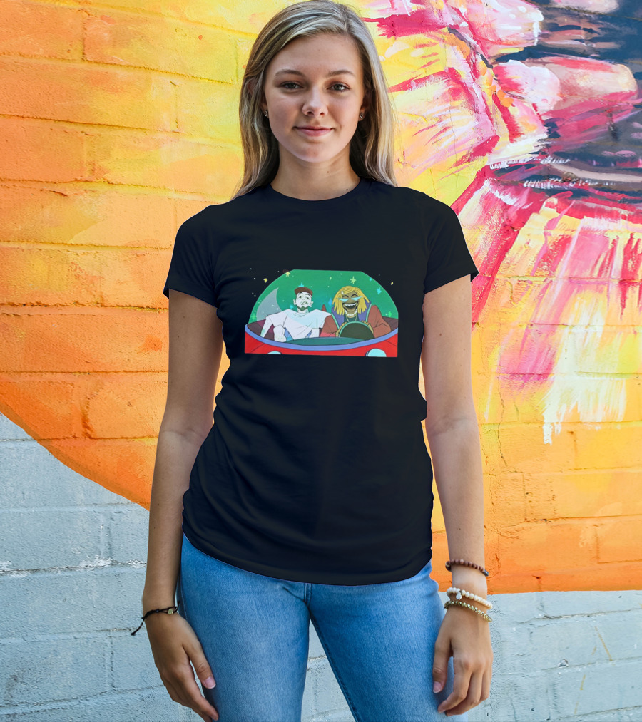 Mac Miller Thundercat She Knows Too Much Animated Illustration In Space Car T-Shirt