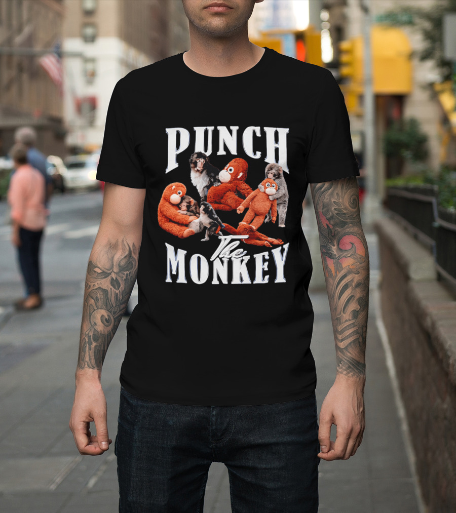 Punch The Monkey Stuffed Animal Toy Collection Playful T-Shirt