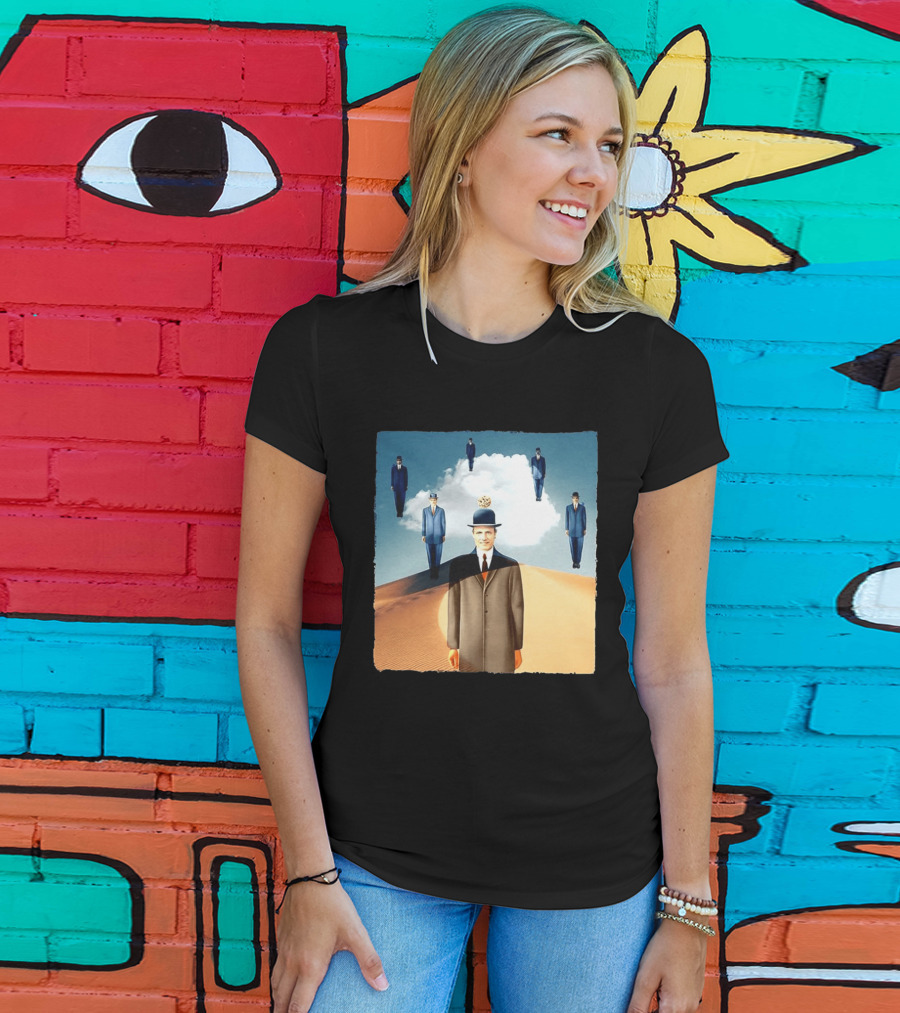 René Magritte X Jean Leloup Son Of Man Remix Surreal Desert Landscape T-Shirt