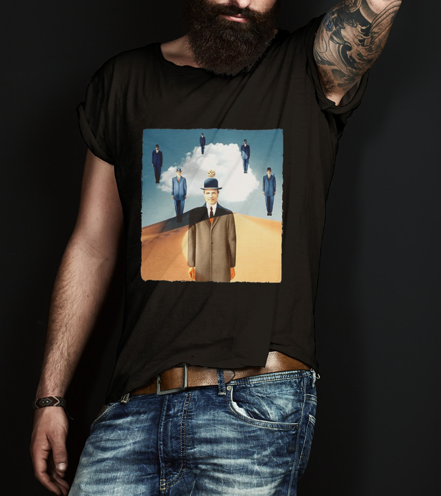 René Magritte X Jean Leloup Son Of Man Remix Surreal Desert Landscape T-Shirt