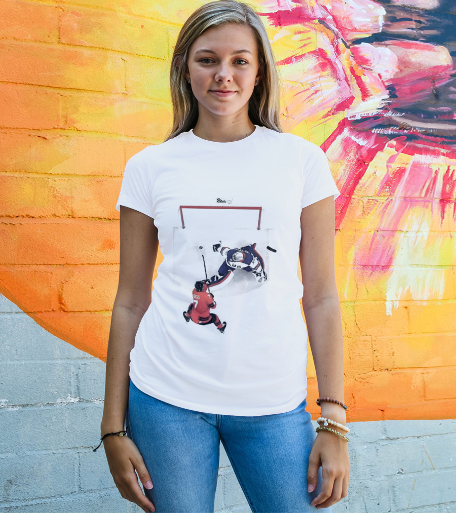 Connor Hellebuyck Team USA Ice Hockey Goalie Save Moment T-Shirt