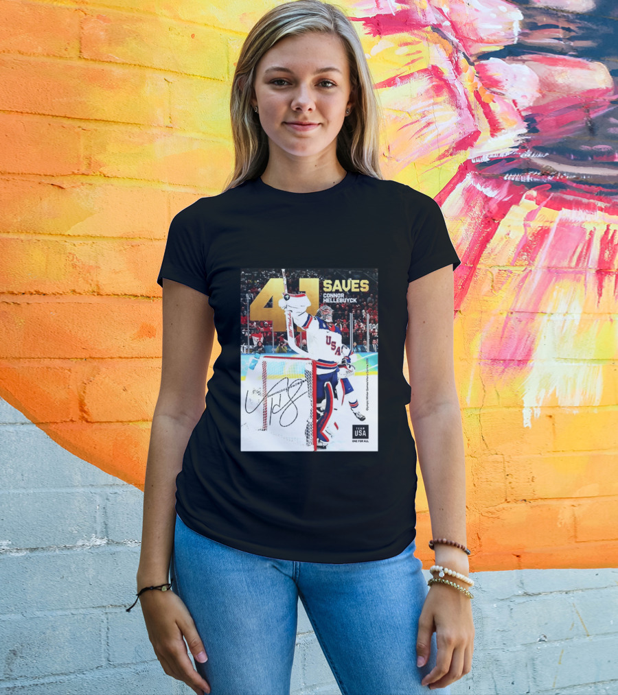 41 Saves Connor Hellebuyck USA Olympic Winter Games 2022 Team USA T-Shirt